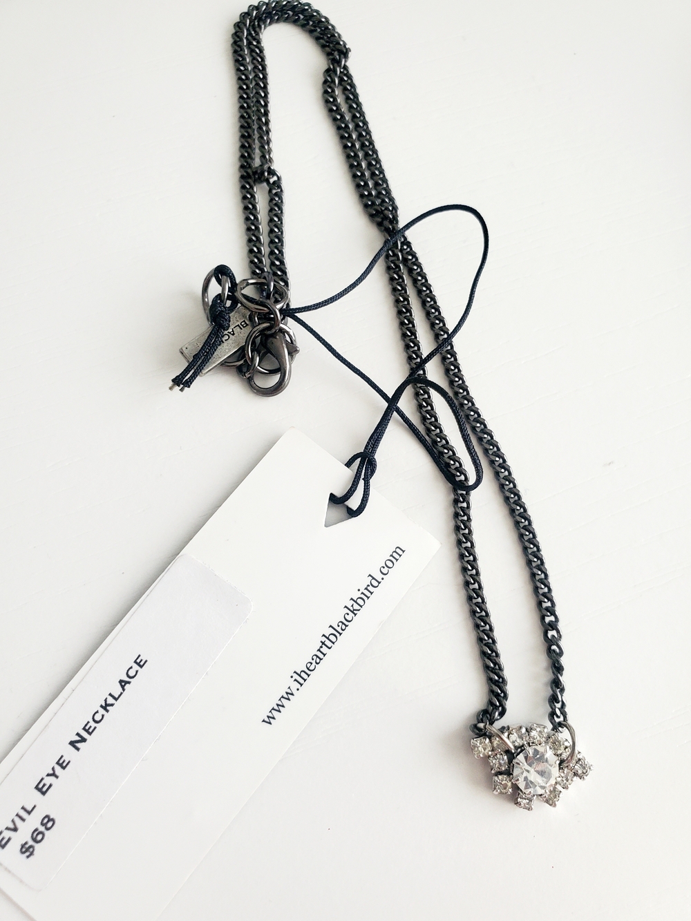 Evil Eye Crystal Pendant Necklace by Gary Water - Blackbird